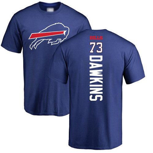 Men NFL Buffalo Bills #73 Dion Dawkins Royal Blue Backer T Shirt